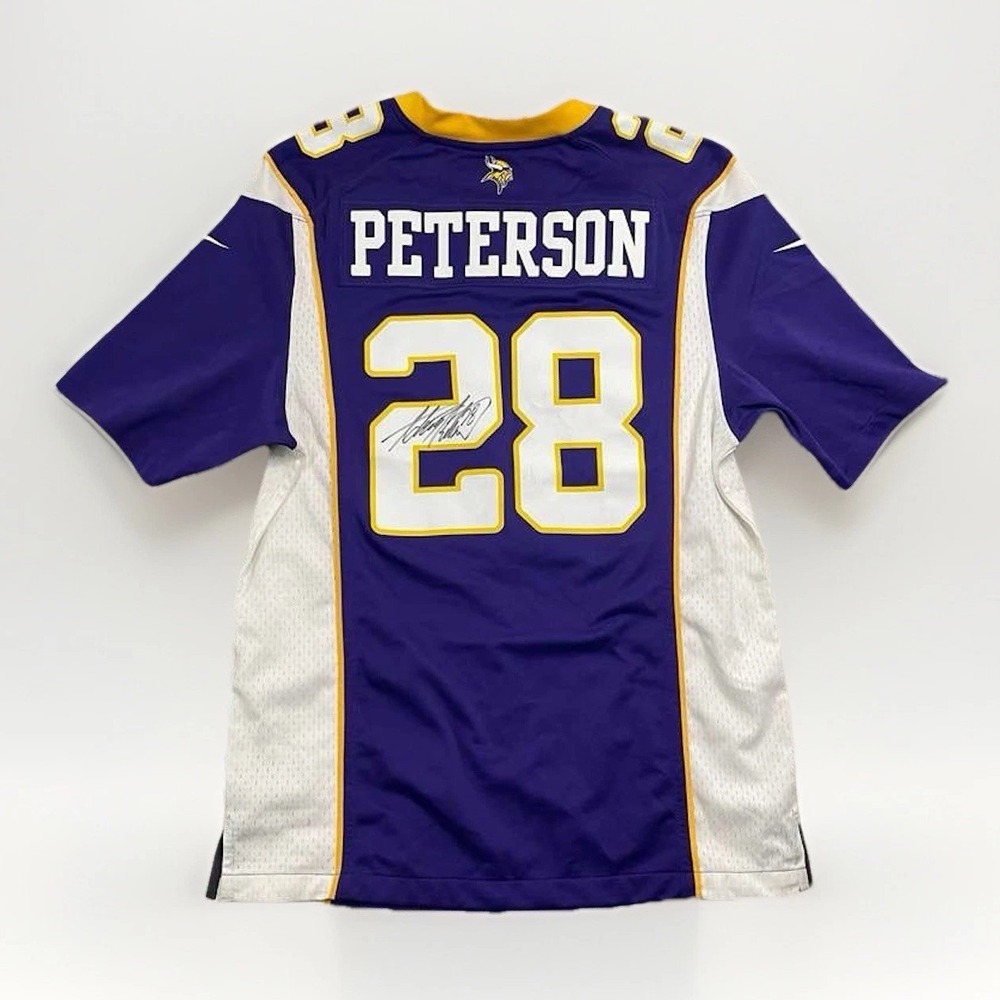 ADRIAN PETERSON SIGNED MINNESOTA VIKINGS #28 AUTHENTIC Nike Size S